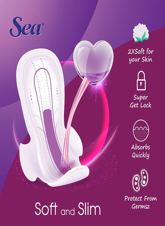 Sea Ultra Thin Cotton Sanitary Pads for Women | Up to 100% Leakage Protection, Locks Odour & Wetness | Ultra Hygiene, Rash Free Cotton Soft | Pack of 24 (24 pcs Ultra Thin XXL) - Image 4